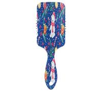 Christmas Cute White Bears Blue Hair Brush, Anti Static Brush, Hair Brushes Women