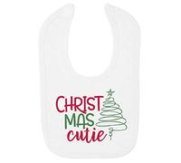 Christmas Cutie Squiggle Tree Cotton Baby bib - White