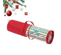 Christmas Cylinder Gi-ft Wrap Storage Clear Bag Wrapping Paper O-rganiser - Christmas Tidy With Handles & Zipper, Long Gi-ft Wrap Organizer Bag Stores Baubles Tinsels Lights Bows