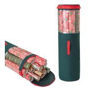 Christmas Cylinder Gift Wrap Storage Bag Clear Wrapping Paper Storage Bag Gift Wrap Organiser for Papers Rolls, Transparent PVC and Tear Proof Wrapping Paper Bags for Bows Tags & Ribbons (100*30CM, A)