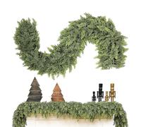 Christmas Cypress Leaf Vines, Artificial Pine Green Garland, Xmas Tree Stairs Fireplaces, 180x270cm,festive 8.8ft Garland, Multi-Purpose Decoration, For Walls Living