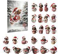Christmas Dachshund Advent Calendar, 2025 Advent Countdown Calendar Collectible Funny Dog Set Pendant, 24 Days Of Christmas Adven-t Calendars,Xmas Tree Decoration for Home Holiday Party Gifts