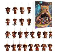 Christmas Dachshund Calendar Advent Calendar - 24 Days Dachshund Cute Pendant 2025 Holiday Counter Calendar - Dog 2D Flat Acrylic Ornaments for Holiday Car Rear View Mirror Christmas Tree Wall Door