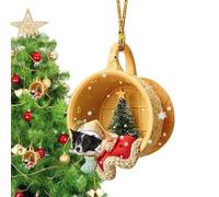 Christmas Dachshund Dog Trees Decorations - 2D Acrylic Pendant, Cute Dogs Design Dachshunds Ornament For Christmeas Tree, Tea Cup Decor, Car In Holiday Party Family Gathering | Doge Ornaments For Chr