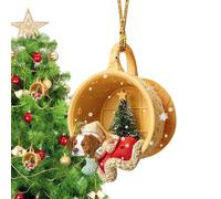 Christmas Dachshund Dog Trees Decorations - 2D Acrylic Pendant, Cute Dogs Design Dachshunds Ornament For Christmeas Tree, Tea Cup Decor, Car In Holiday Party Family Gathering | Doge Ornaments For Chr