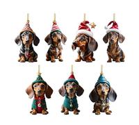 Christmas Dachshund Ornaments,Funny Dog Christmas Tree Ornament,Dachshund Christmas Decor,Christmas Hanging Dachshund Dog Christmas Tree Car Interior Backpack Pendant,Dog Lovers Gift Idea Xmas Decor
