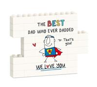 Christmas Dad Birthday Gifts from Daughter Son, Building Blocks Puzzle Plaque, Daddy Birthday Gifts for Dad from Child, Birthday Gifts for Dads Birthday Christmas Fathers Day from Kids Wife