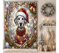 Christmas Dalmatian Holiday Theme Shower Curtain 36x72 Inch