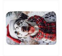 Christmas Dalmatian Sherpa Blanket Warren Reed - Designer Black Large