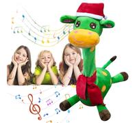 Christmas Dancing Singing Talking Giraffe Toy,Red Santa Hat And Scarf Christmas Dancing Giraffe Plush Stuffed Animal,Recording & Repeating Toy With Movable Neck, Educational Toys Gifts