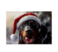 Christmas Dandie Dismount Terrier Glass Chopping Board Warren Reed - Designer Multi One Size