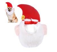 Christmas De Cheau for Dog - Festive Hat, Pluche Accessory | Realistic Design with Beard Floral Patterns, Adjustable for Pets, Adding A Cute Festive Atmosphere for Dogs C