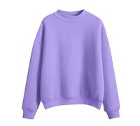Christmas Deals 2024 Plain Sweatshirts for Women UK clearance Women'S Solid Color Round Neck Oversized Sweatshirt Loose Fit Long Sleeve Track My Order Delivery (Purple, S)