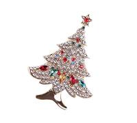 Christmas Decals Brooch, Creative Gift, Suit Accessories, Corsage Jewelry For Christmas Women, European And American Retro Diamond-Studded Tree Pinchristmas Night Decorations Clever
