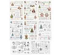 Christmas Decals - Christmas Words Rub on Transfers for Crafts - Holiday Decorations for Candle Kids Party Office Classroom Ball Furniture Winter Home Window Notepad Door