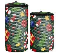 Christmas Deco Holly Present Black Shoe Wash Bag Sneaker Wash Bag Pack of 2 Shoe Washing Bags For Laundry Tennis Shoe Washing Bag, Christmas deco holly present black, One Size