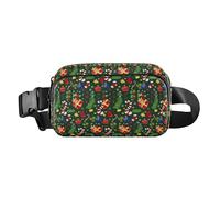 Christmas Deco Holly Stylish Fanny Pack Waist Bag for Men Women Water Resistant Zipper Fanny Pack Sling Bag with Adjustable Strap for Shopping Sports Work, Christmas deco holly, One Size