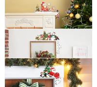 Christmas Decor - 3PC Christmas Door Decorations Indoor Home Decor Wooden Craft with Santa Claus Door Frame Wall Kitchen Room Christmas Ornament Decorations Indoor Christmas Decor Gift