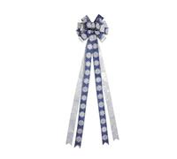 Christmas Decor Christmas Tree Topper Bow Large 13"X44" Christmas Bows Tree Decorations Xmas Winter Glitter Blue Gold And Champagne Snowflake Tree Top Decor Popcorn Garland Candle (A, One Size)