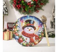 Christmas Decor Drum,10 Inch Hand Drum with Drum Stick, Christmas Elements like Santa, Fairy and Snowman, For Spiritual Music and Reflection Meditation as A Sound Healer Drum. (Snowman)