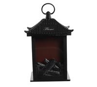 Christmas Decor Fireplace Lantern 6.3x11 Inch Flameless LED Fireplace Battery Operated ＆ USB Desktop Fireplace Simulation Mini Fireplace with Handle Style 1