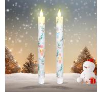 Christmas Decor Flameless Taper Candles with Remote Control & Timer, Nutcracker Design LED Taper Candles, Xmas Holiday Decorations, Set of 2