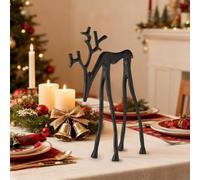 Christmas Decor Metal Reindeer Metal Deer Decor Reindeer Christmas Decor Black Reindeer Black Finish European-Style Modern Decorative (B)