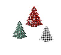 Christmas Decor Ornament 3pc Wooden Christmas Tree Ornament with Grids Snowflake Desktop Adornments for Holiday Home Decor