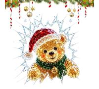 Christmas Decor Stickers - Shattered-Glass DIY, Dog Bear Window Decor
