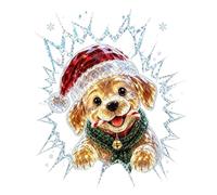 Christmas Decor Stickers - Shattered-Glass DIY, Dog Bear Window Decor