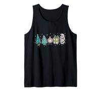 Christmas Décor Trees Vintage Festive Tree Present Ornament Tank Top