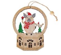Christmas Decor - Wooden Led Ornament, Festive Holiday Light Decoration | Comfortable Warm Glow Accent, Sturdy Natural Wood Material, Perfect for Tabletop Wreath Staircase Front Door Display