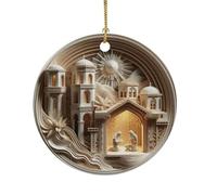 Christmas Decor Xmas Stereoscopic Vision Birth Blessing Pendant 3d Effect