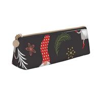 Christmas Decorate Leather Pencil Case Slim Design Pen Bag with Metallic Zipper Pocket Size for Or Student Office College Middle School Pen Pouch