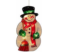 Christmas Decoration 10 & 20 LED Metallic Silhouette Lights Window String Hanging Stickers Small Large Light up Sign Indoor Outdoor Festive Party Home Decor Xmas Gift (10 LED Snowman)