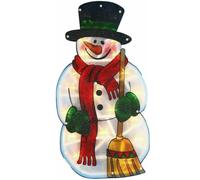 Christmas Decoration 10 LED Metallic Silhouette Lights Window String Hanging Stickers Small Large Light up Sign Indoor Outdoor Festive Party Home Decor Xmas Gift (10 LED SNOWMAN SPIKE DOWN)