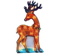 Christmas Decoration 10 LED Metallic Silhouette Lights Window String Hanging Stickers Small Large Light up Sign Indoor Outdoor Festive Party Home Decor Xmas Gift (10 LED DEER)