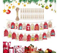 - Christmas Decoration 24 Days Fillable, Empty Party with Drawstring | For Holidays Wedding Birthday Party Children Adults Family