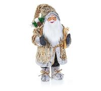 Christmas Decoration - 60cm Alpine Santa Standing Figurine with Glasses, Father Christmas