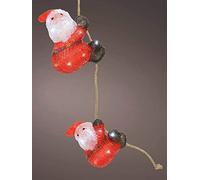 Christmas Decoration 80cm LED Battery Operated Acrylic Santa Climbing Rope w Timer - White/Outdoor