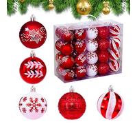 Christmas Decoration Baubles, Shatterproof Christmas Baubles, Christmas Baubles, Decorations for the Yard, Garden, Colourful Festive Ornaments, Lightweight Hanging Accessories for Home, 2.36 Inches