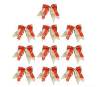 Christmas Decoration Bows 10 Pcs, Burlap Butterfly Ribbon for Christmas Tree Pendant and Wrapping, 15x15 cm Holiday Décor with Assorted Designs(D)