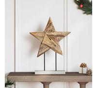 Christmas decoration brown solid teak wood star 43.5x13.5x59 cm rustic festiveXL