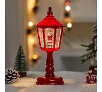 Christmas Decoration Candle Lights, Christmas Snow Globe Lantern with Snowman Scene, Musical Snow Globe Lantern with Warm Light, USB/Battery Operated Snow Globe for Christmas Decoration (Red)
