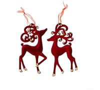 Christmas Decoration, Christmas Hanging Decorations, Christmas Tree Hanging Ornament Red Garland Rosette Pendant(A couple of moose)