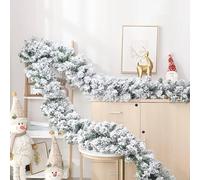 Christmas Decoration Christmas Tree Hanging Ornament Snow Flocked Christmas Garland Snowy Artificial Christmas Garland Winter Frosted Holiday Garland White Cedar Garland For Xmas Tree