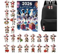 Christmas Decoration Countdown Calendar 2D Acrylic Cow Tree Ornaments