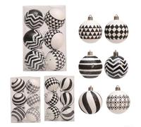 Christmas Decoration Essentials Set of 6 Hanging Plastic Balls Suitable for Various Uses (A)
