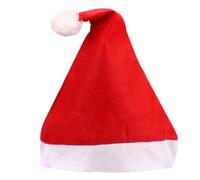 Christmas Decoration Felt Santa Hat Party Dress Up New Year Stage Props Bobble Cap Family Gathering Headwear Adult Soft Santa Warm Novelty