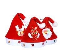 Christmas Decoration Felt Santa Hat Party Dress Up New Year Stage Props Bobble Cap Family Gathering Headwear Adult Soft Santa Warm Novelty